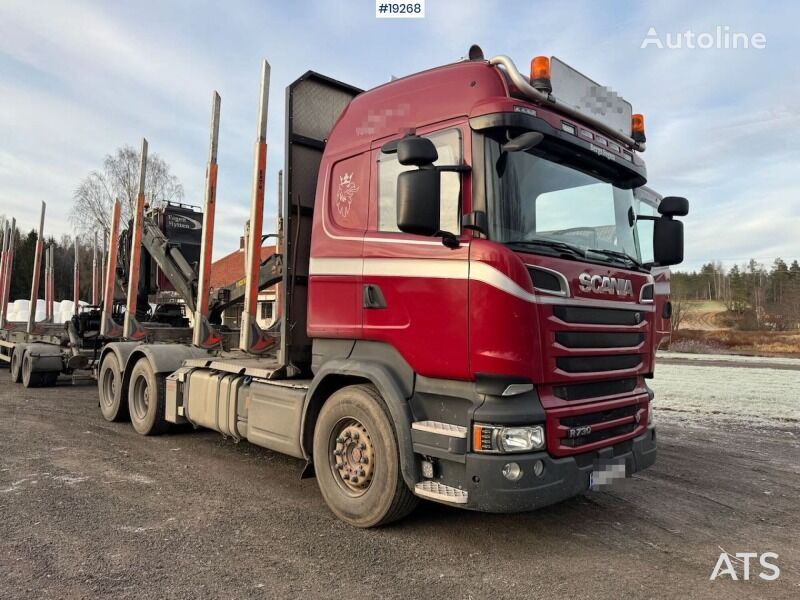 truk pengangkut kayu Scania R730 + trailer pengangkut kayu