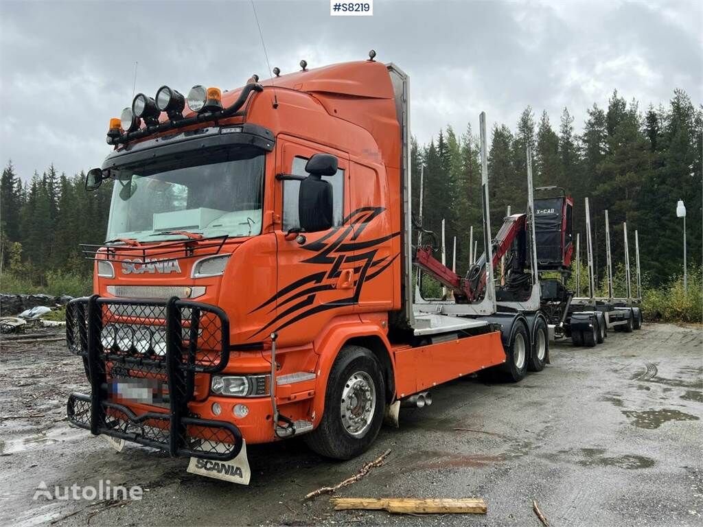 Scania R730 Timber truck with wagon and crane