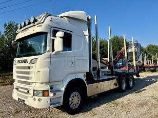 شاحنة نقل الأخشاب Scania R730KM 6x4 z dźwigiem LOGLIFT z kabiną unoszoną sprowadzony