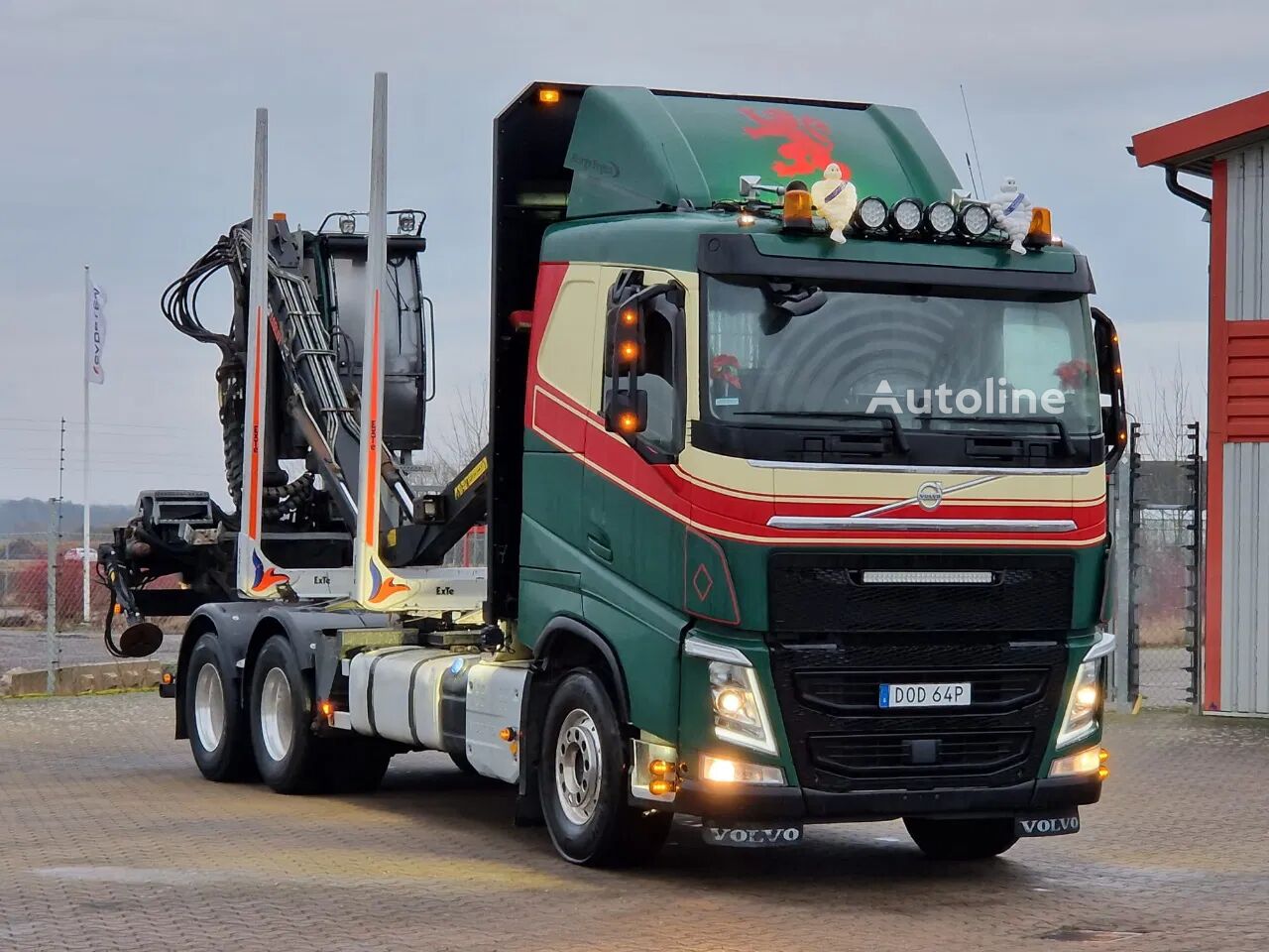 camion forestier Volvo FH 13.540 6x4 - HIAB / Loglift F125Z 80 Crane - Krane - Grua yea