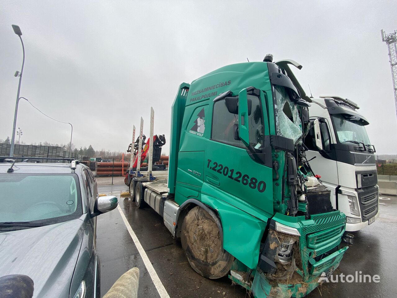 лесовоз Volvo FH13 500 после аварии