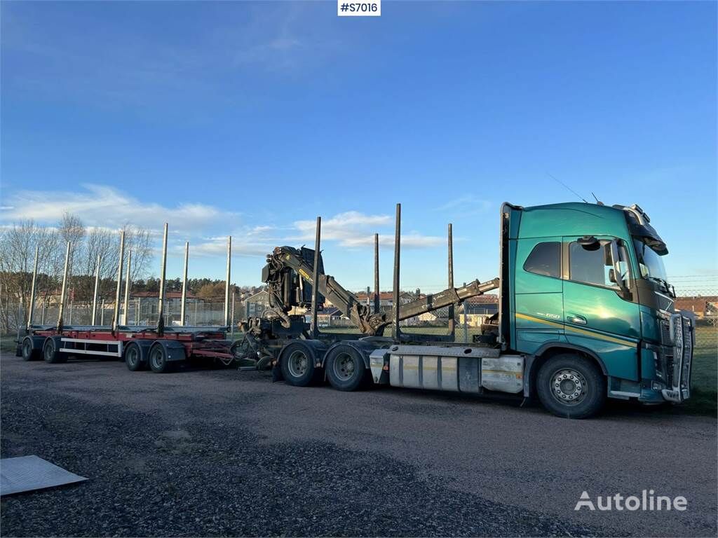 Volvo FH16 Timber truck with trailer and crane Holztransporter LKW