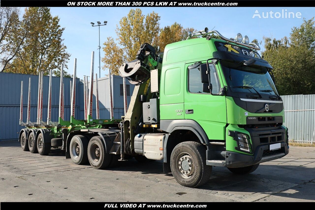 ciężarówka do przewozu drewna Volvo FMX 500, 6x6, EURO 6+TRAILER TOM SERVICE, SAF
