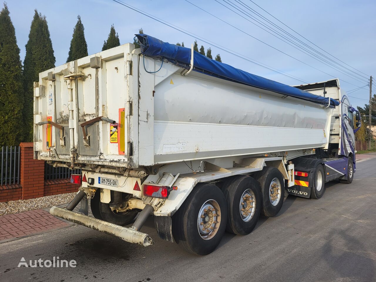 Benalu aluminiowa 26m3-klapodrzewi-osie mercedesa tipper semi-trailer