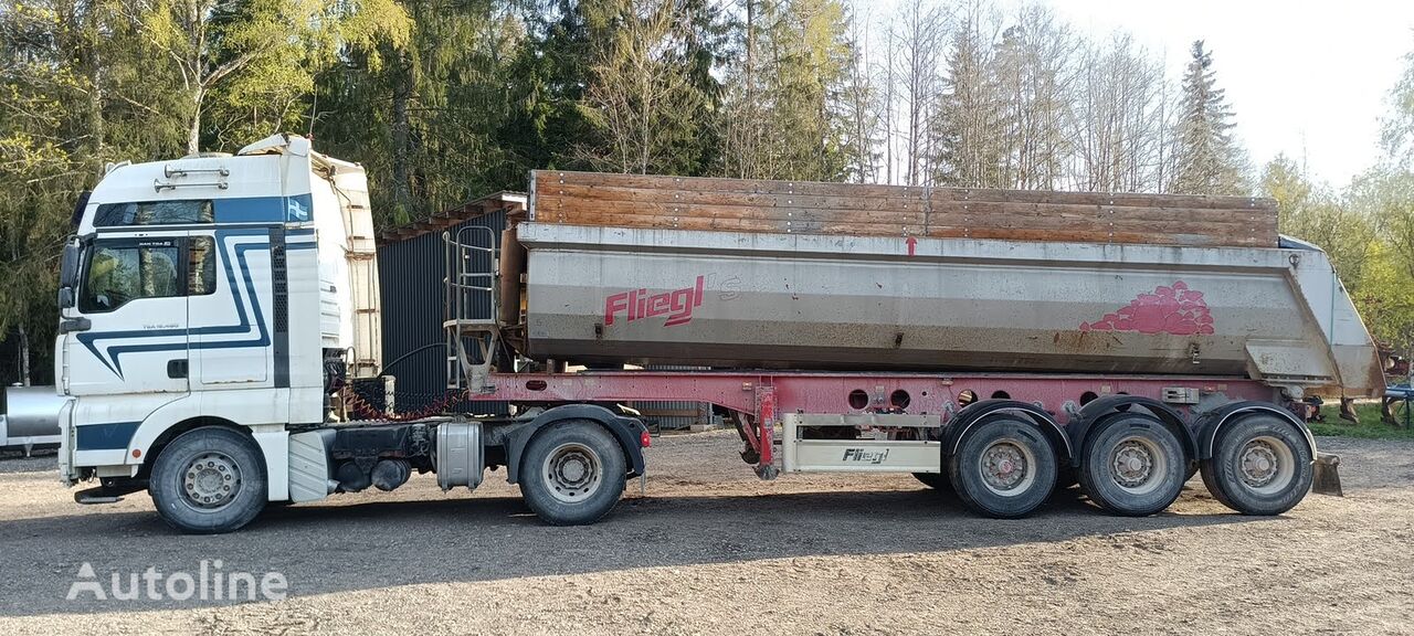 نیمه تریلر کمپرسی Fliegl tipper 35m3  + MAN