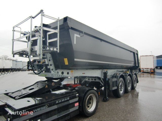 semi-remorque benne Schmitz Cargobull Kippmulde 24m³ SKI 24 SL Stahl-light Chassis Liftachse, Rollplan neuf