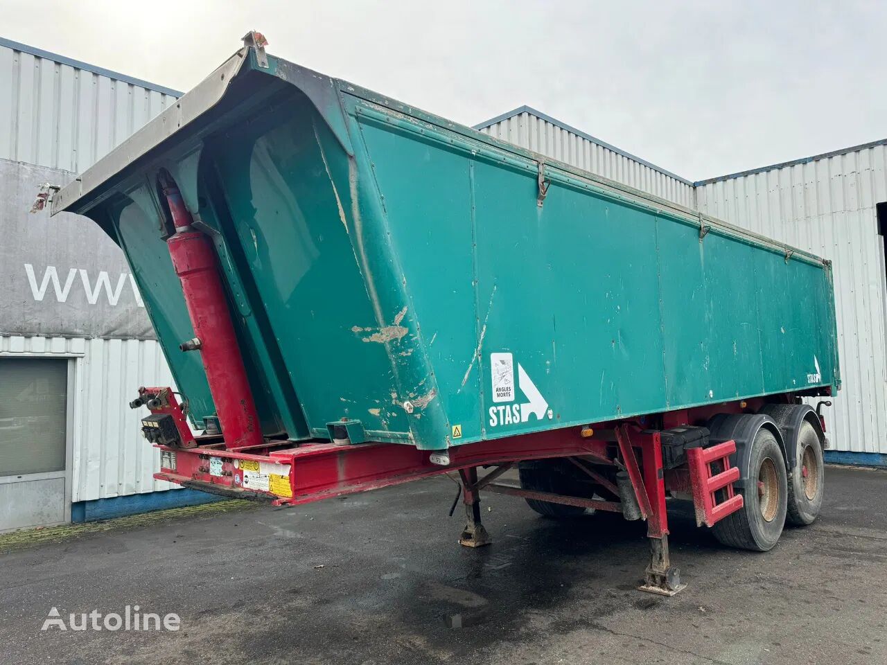 العربات نصف المقطورة شاحنة قلابة Stas 2 Axle Alu Tipper , Spring Suspension , Drum Brakes