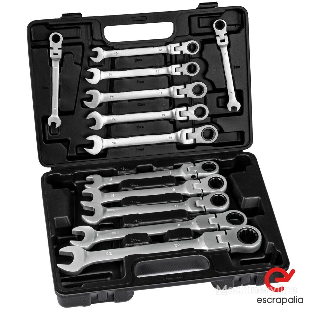 Maletin de Llaves Fijas Articuladas Combinadas con Trinquete (Nu hand tool set