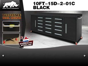 Rhino-Cross-Workbench 10ft-15D-2-01C Negru gereedschapskast