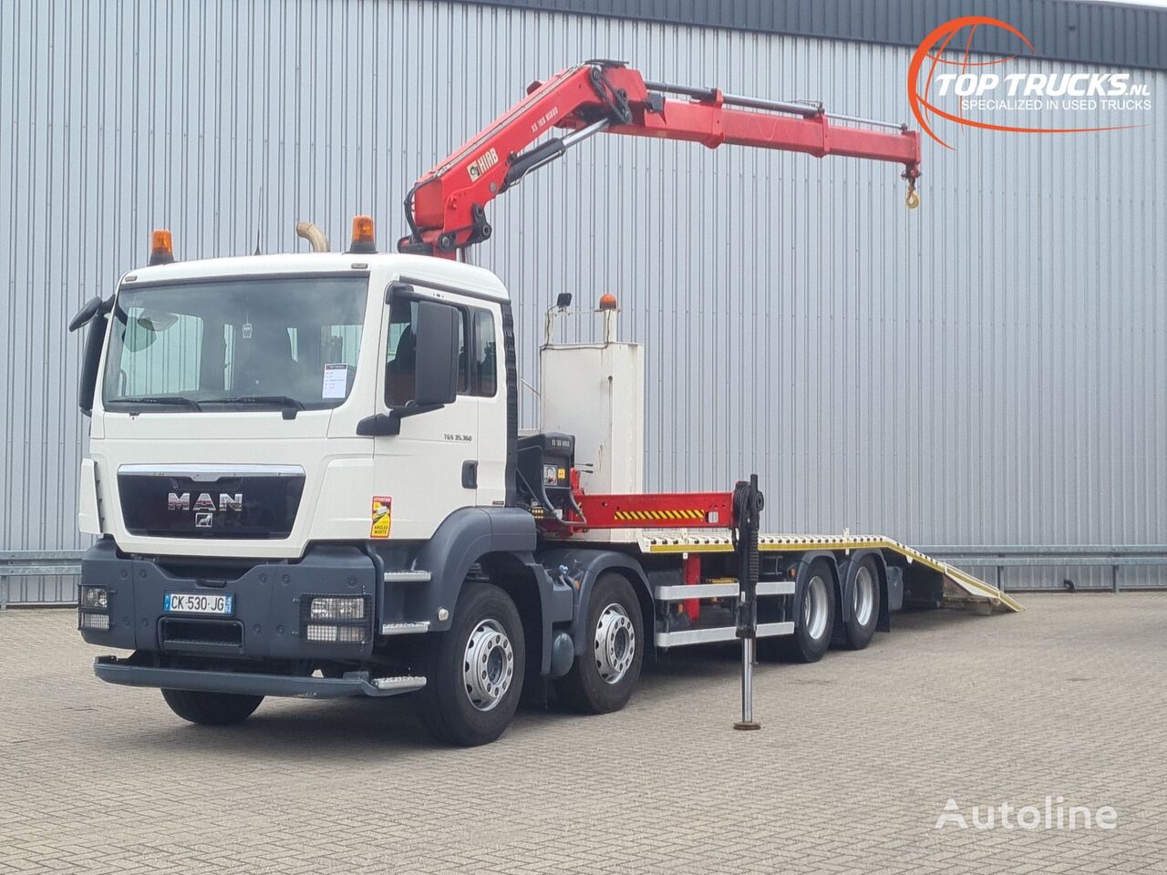 MAN TGS 35.360 8x2 - 16 TM Hiab, Machine transporter, Oprijwagen, af šlep auto