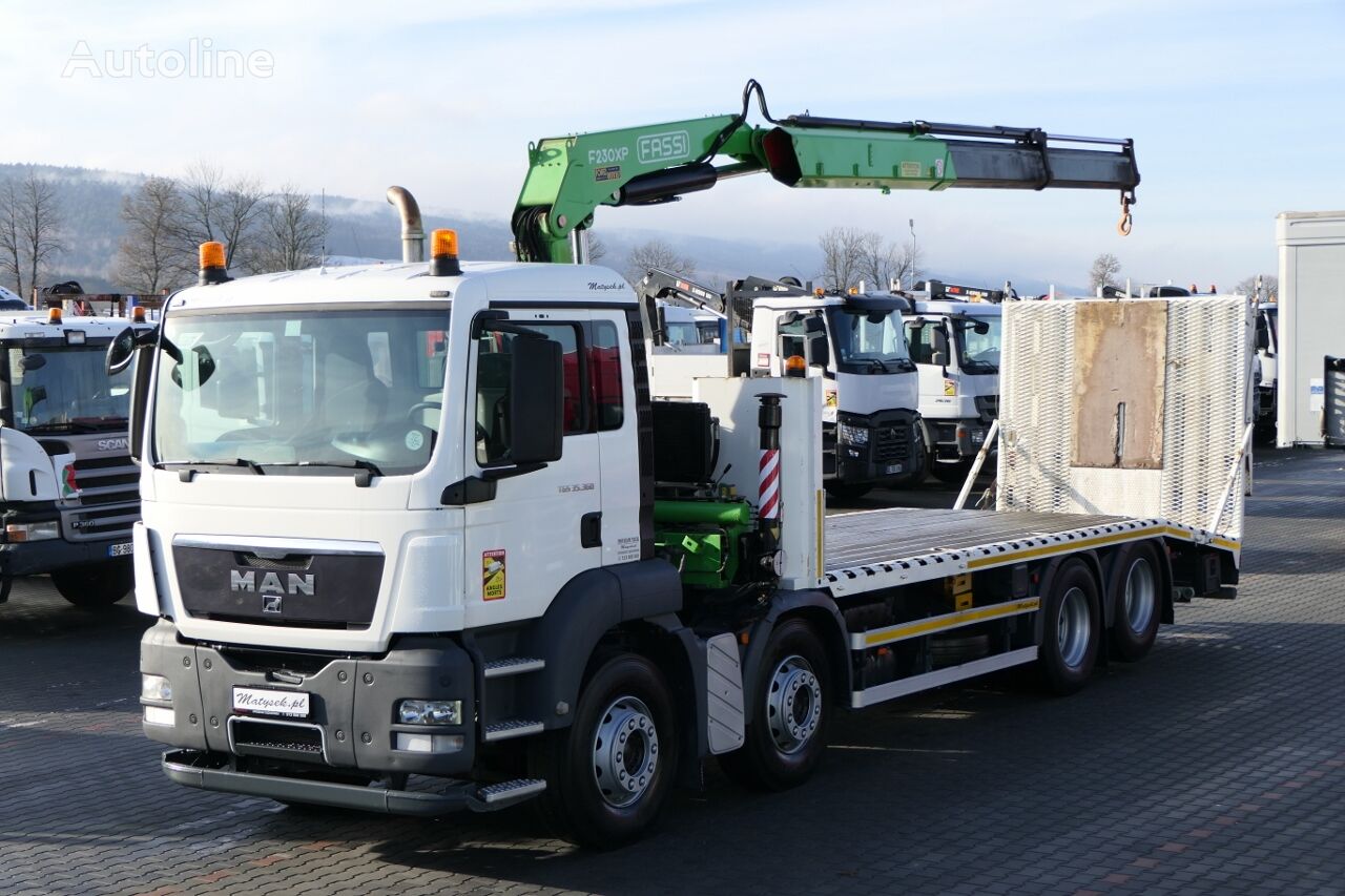 MAN TGS 35.360 / 8x2 / LAWETA 7,7 M + HDS FASSI 230 XP / OŚ PODNOSZO tow truck - Autoline