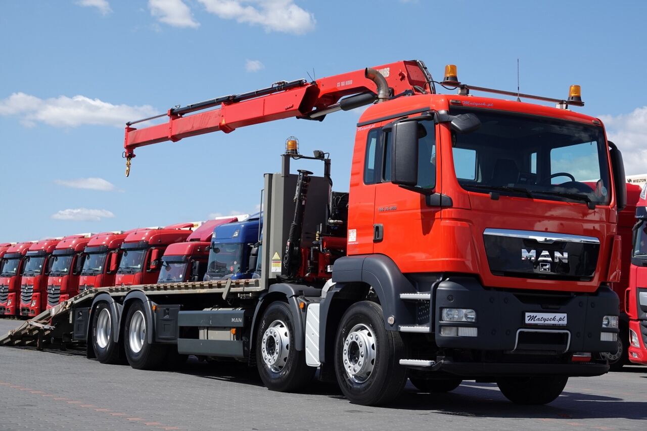 эвакуатор MAN TGS 35.360 / 8x2 / LAWETA + HDS HIAB 166 / OŚ PODNOSZONA / 4 OSI