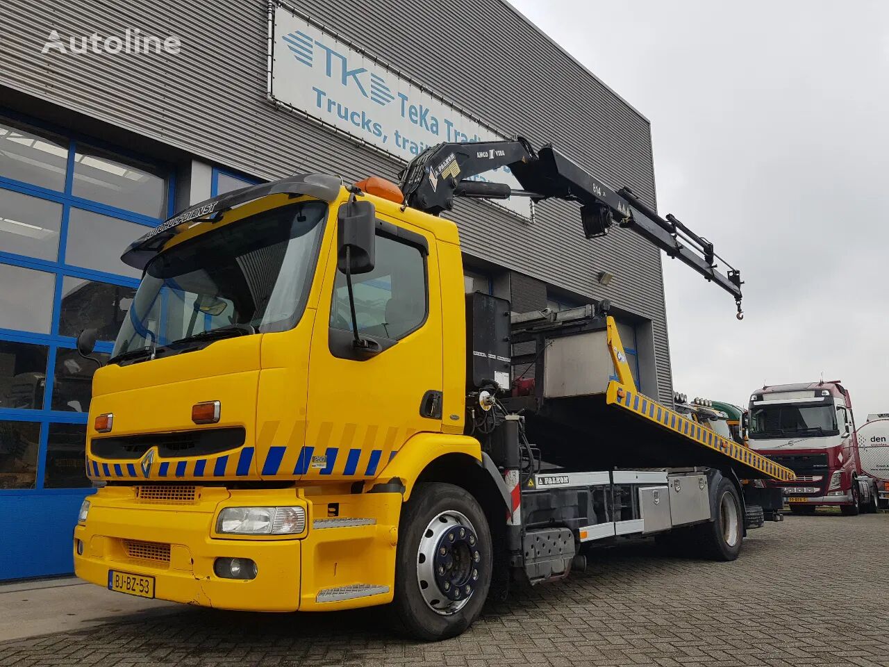 эвакуатор Renault Premium 250 FALKOM Sliding platform, crane, liftbar Winch Remote