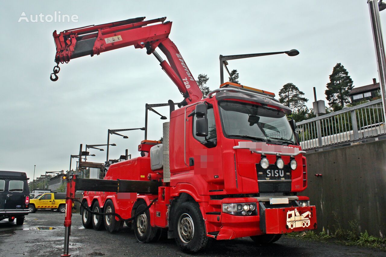 Sisu C600 *10x4 *tow truck VULCAN V100*crane FERRARI 728 *2x18T WINCH šlep auto