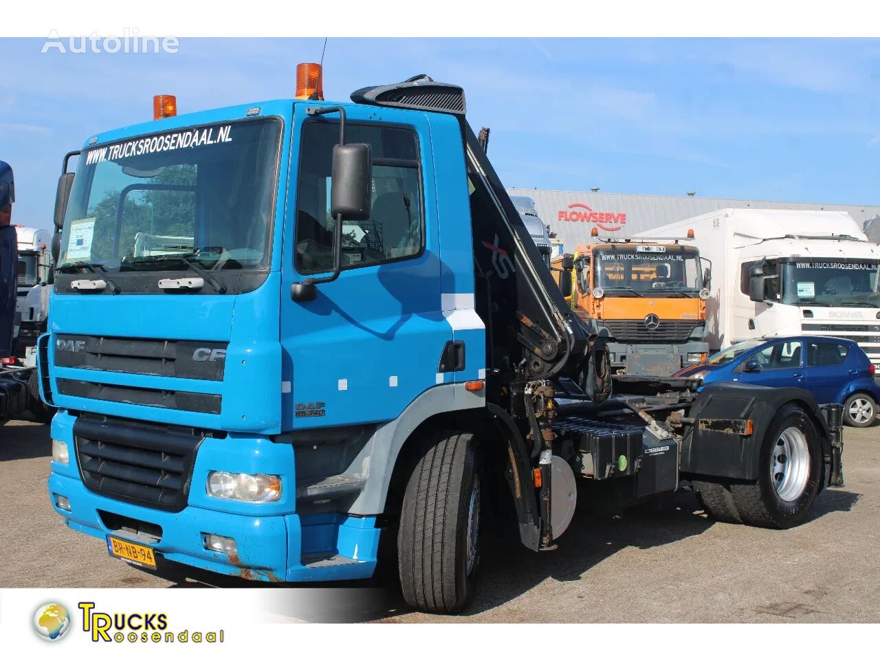 vilkikas DAF CF 85.340 + EURO 3 + HIAB 166E + REMOTE