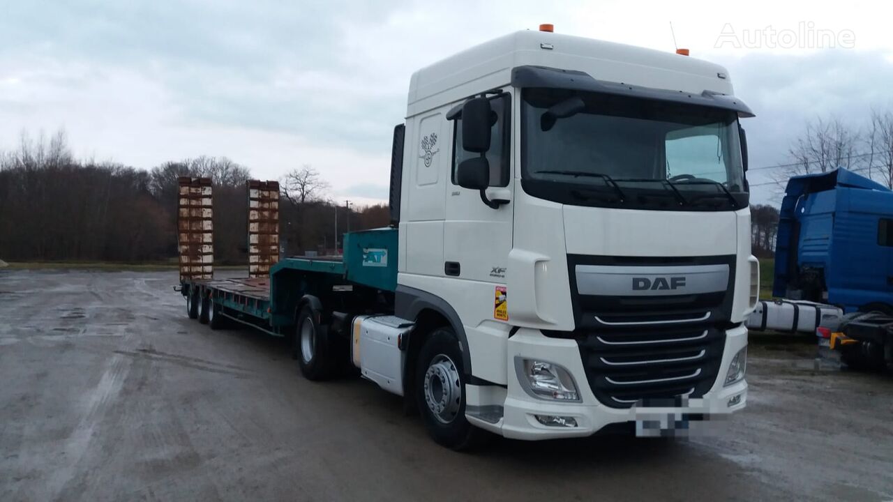 DAF DAF DAF XF 510/ RETARDER/HYDRAULIKA/LODÓWKA/BLOKADA MOSTU + Nacz truck tractor + low bed semi-trailer