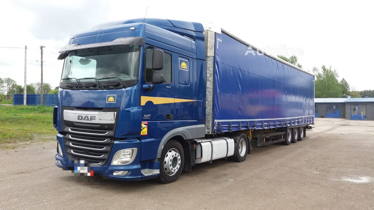 Tracteur routier DAF XF 106.460 + semi-remorque à rideaux coulissants - Autoline