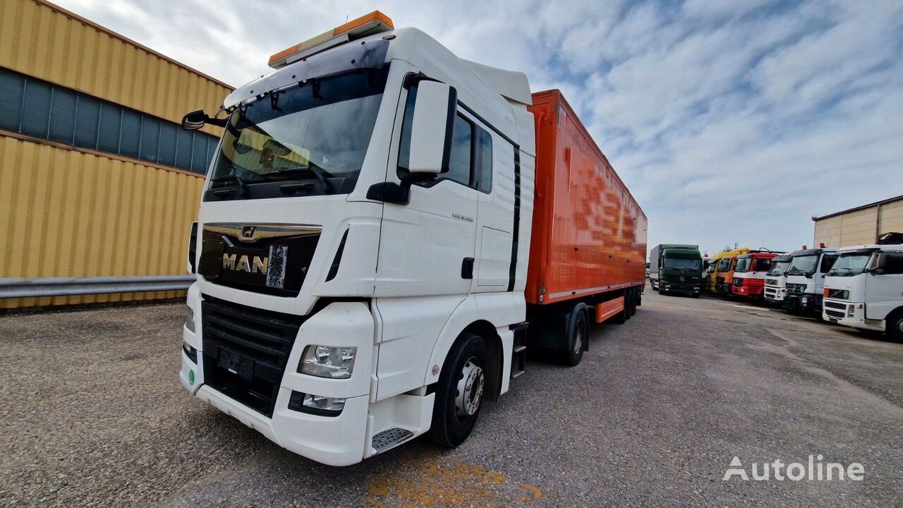 MAN 18.500 Sattelzug Euro 6 + Auflieger-Schubboden truck tractor