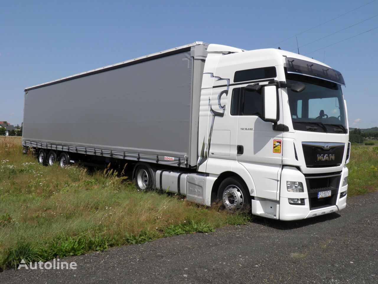 MAN TGX 18.440 LOW DEC EURO6 RETARDER RADAR KLIMA XXL NACZEPA KÖGEL  truck tractor + curtain side semi-trailer