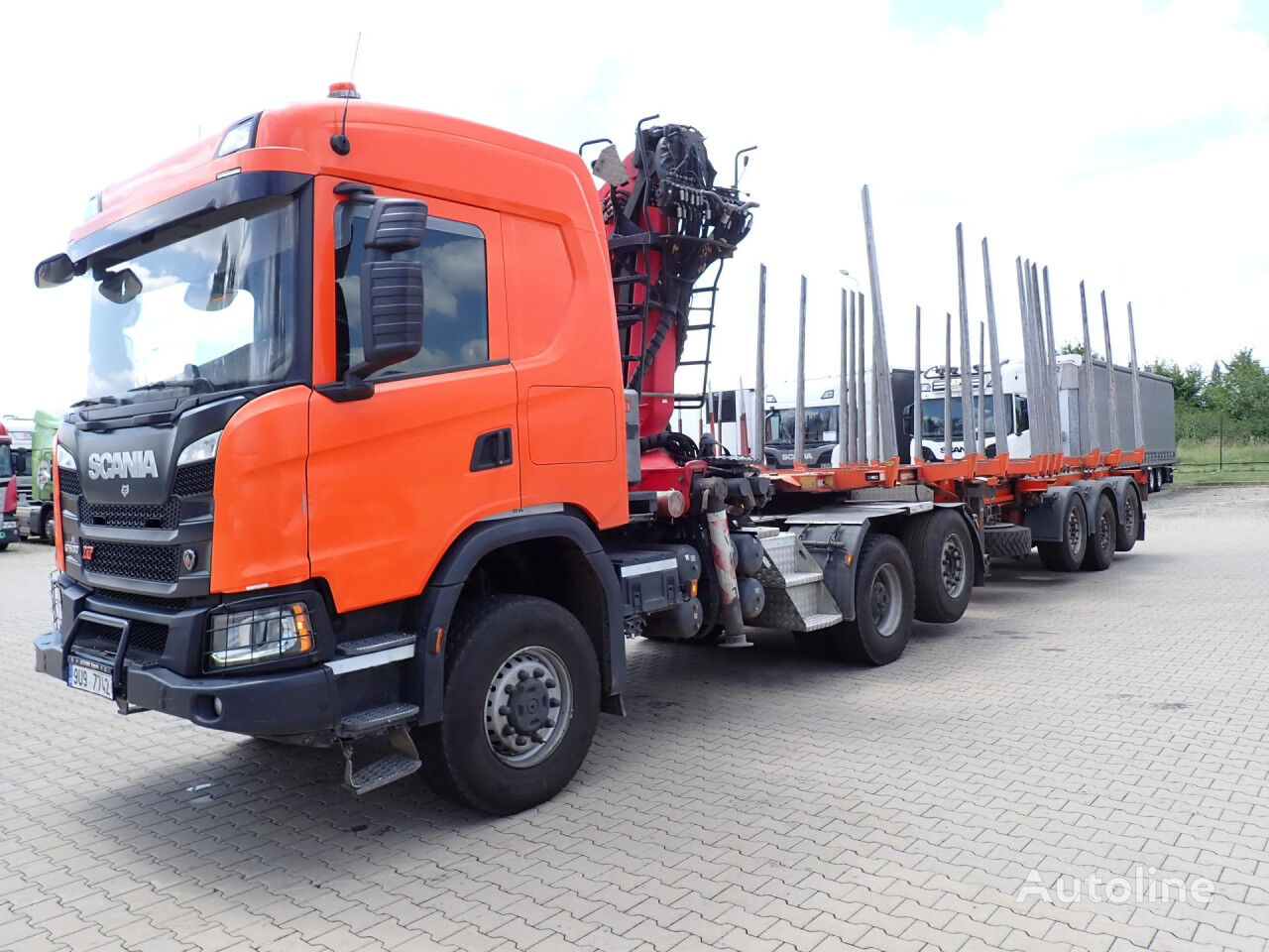 Scania G 500  truck tractor + timber semi-trailer