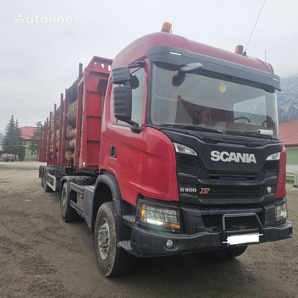 Scania G500 XT トラクタートラック + 木材輸送セミトレーラ