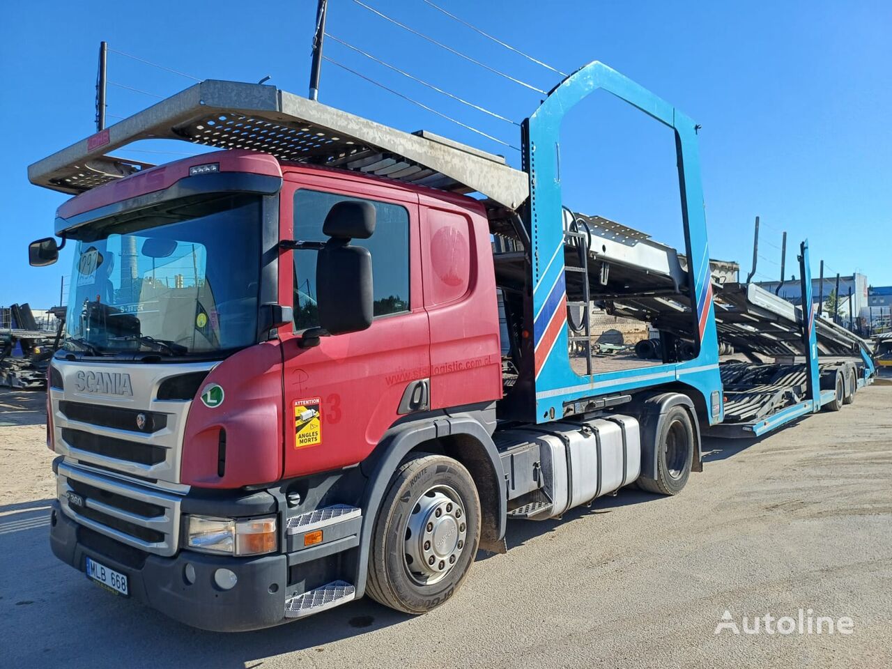 Scania P 360 Sattelzugmaschine + Autotransporter Auflieger