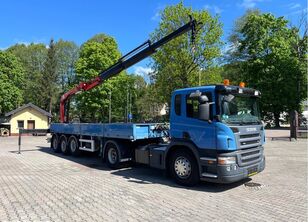 Scania P420 Tractor + Flatbed Trailer + Crane Palfinger PK16502 Sattelzugmaschine + Pritschenauflieger