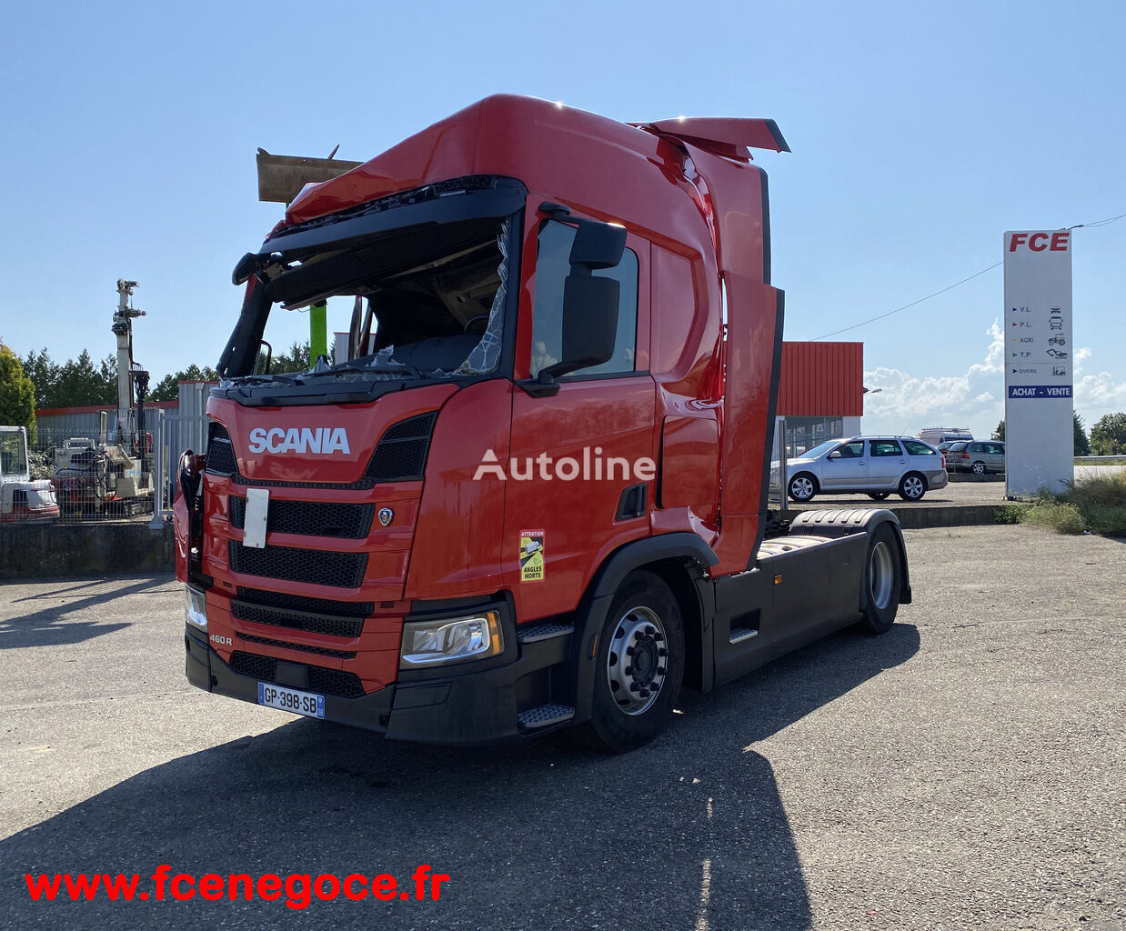 tracteur routier Scania R 460 HighLine - Retarder / Carte grise française endommagé