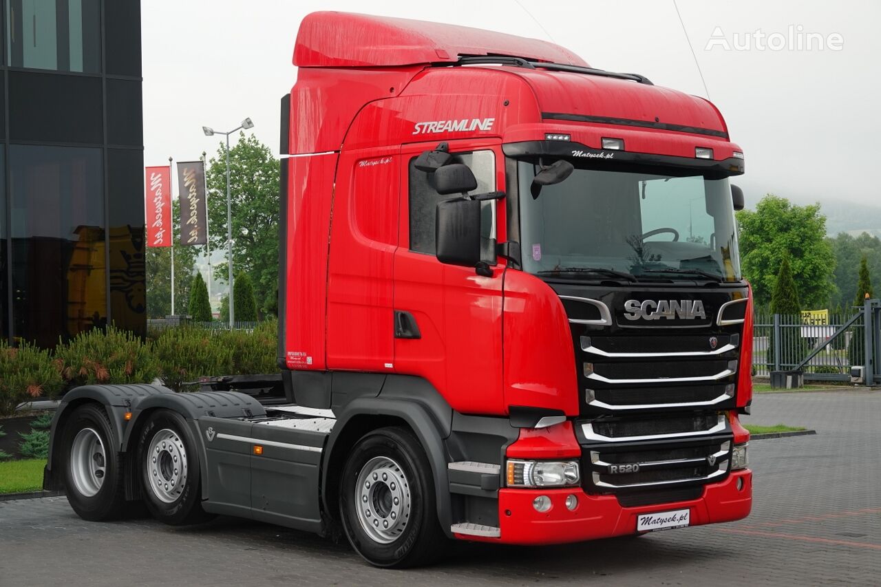 Scania R 520 / V8 / 6x2 / PUSHER / OS PODNOSZONA i SKRĘTNA / 3 osiowy C トラクタートラック