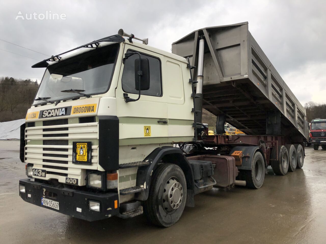 Scania R143 truck tractor + tipper semi-trailer