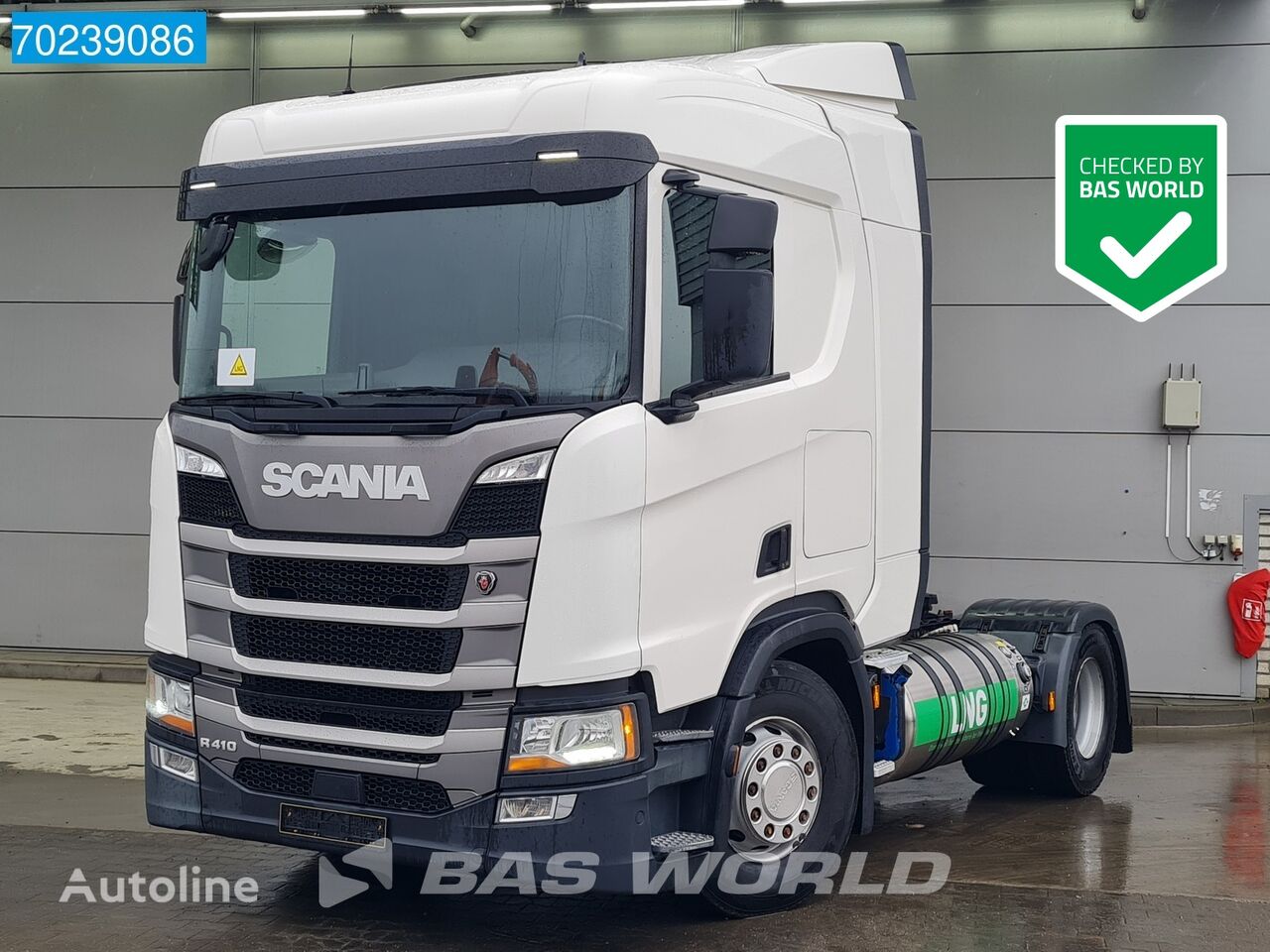 тягач Scania R410 4X2 LNG Retarder Standklima 2x Tanks ACC Euro 6