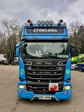 tracteur routier Scania R450 + semi-remorque &agrave; rideaux coulissants
