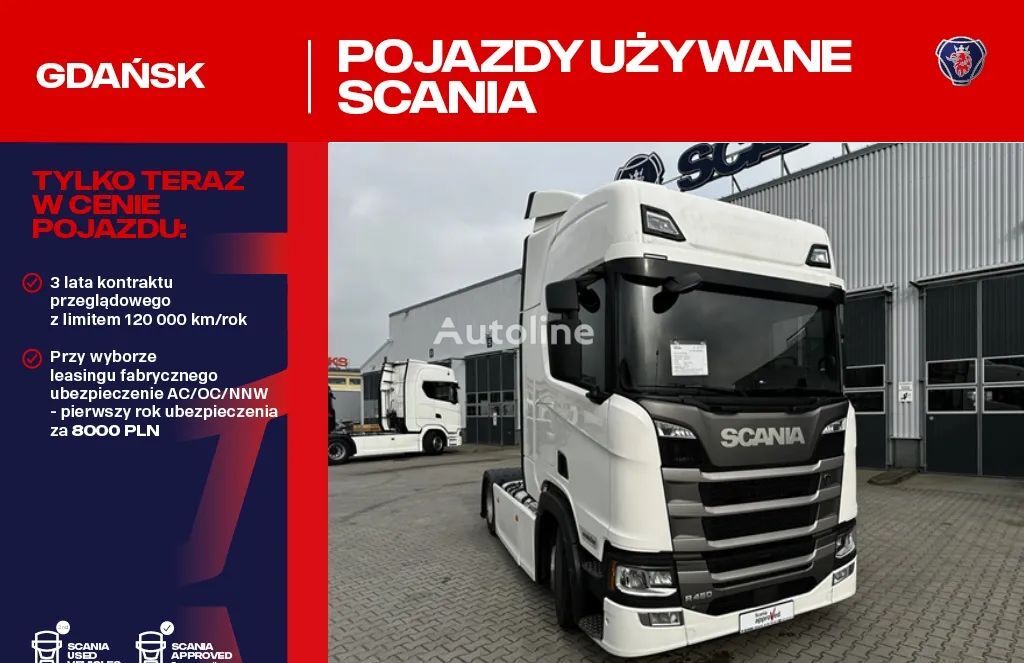 Scania R450 A4X2EB MEGA KLIMATYZACJA POSTOJOWA LAMPY LED tractora