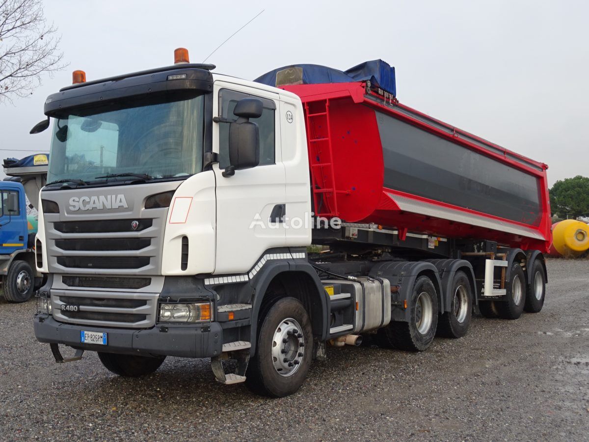 tracteur routier Scania R480 + semi-remorque benne