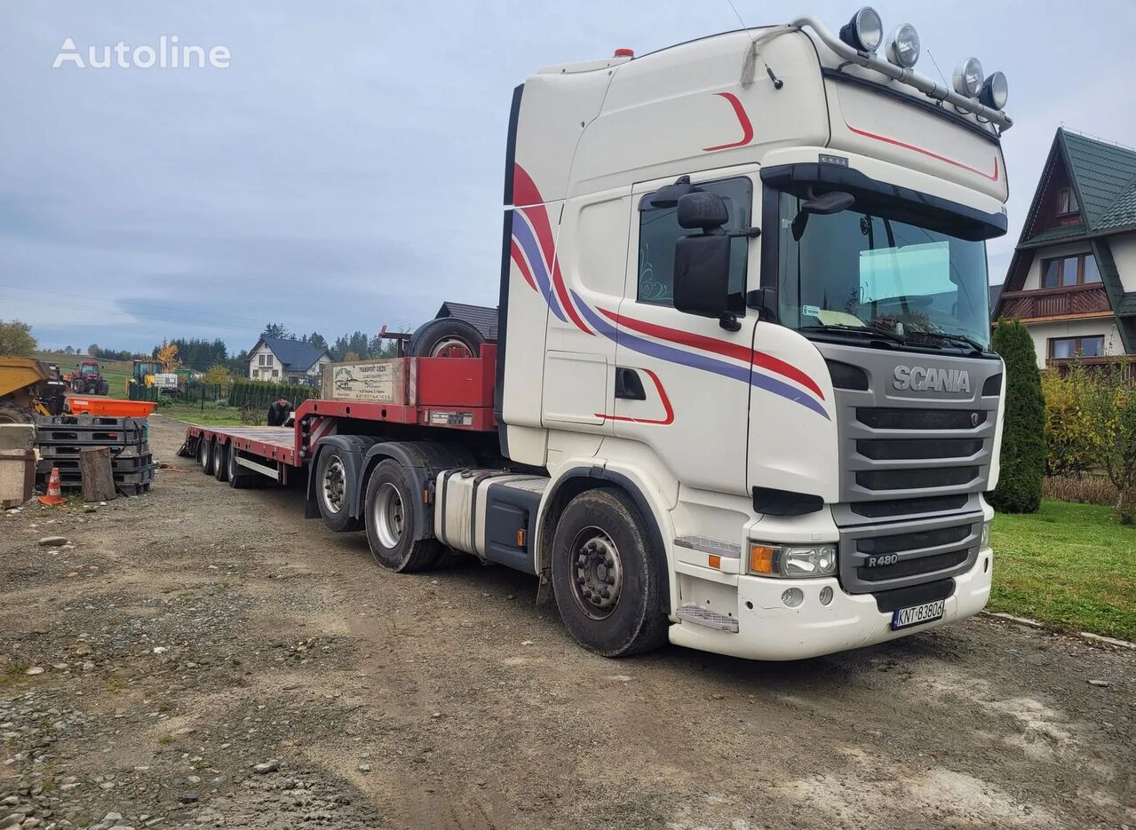 Scania R480 truck tractor + low bed semi-trailer