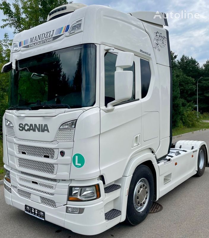 السيارات القاطرة Scania R500 AUTOMAT RETARDER STANDKLIMA FULLSPOJLERY 2xALUTANK ACC LODÓ