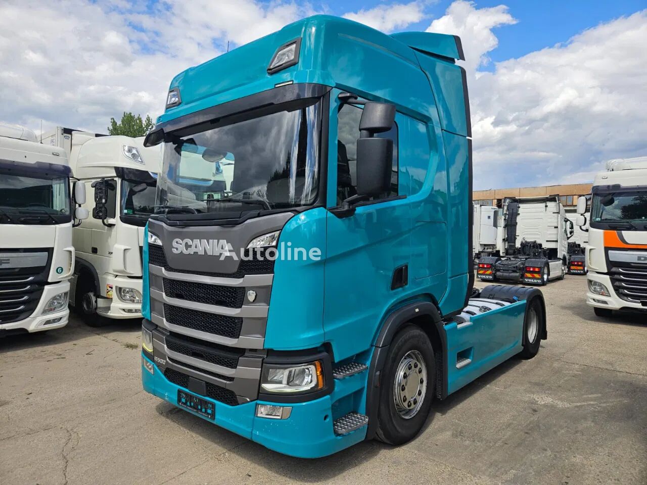 السيارات القاطرة Scania R500 Standard-Turquoise-Standklima-Big NAVI-Hydraulics-Full Spoi - Autoline