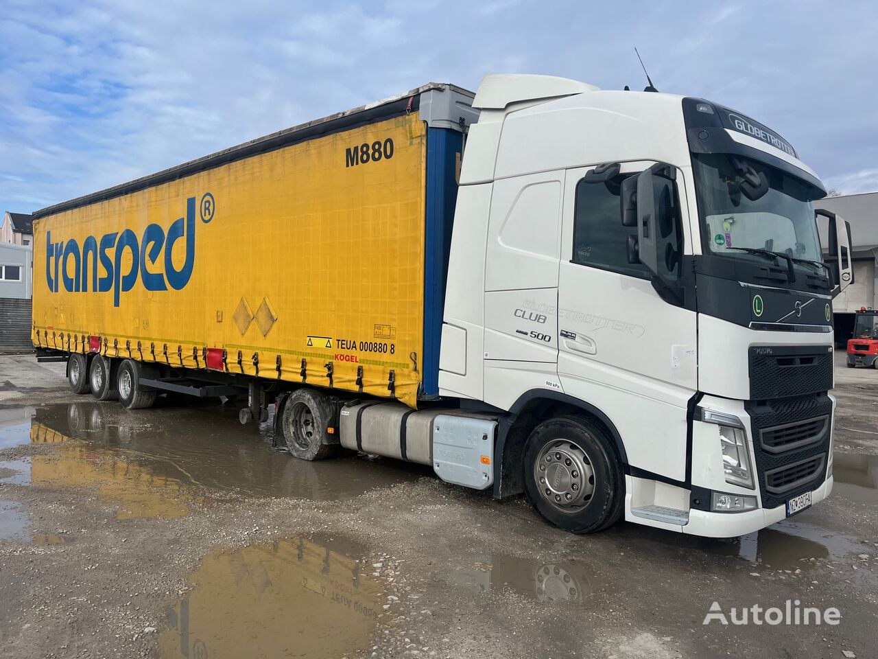 Volvo FH 500 truck tractor + curtain side semi-trailer