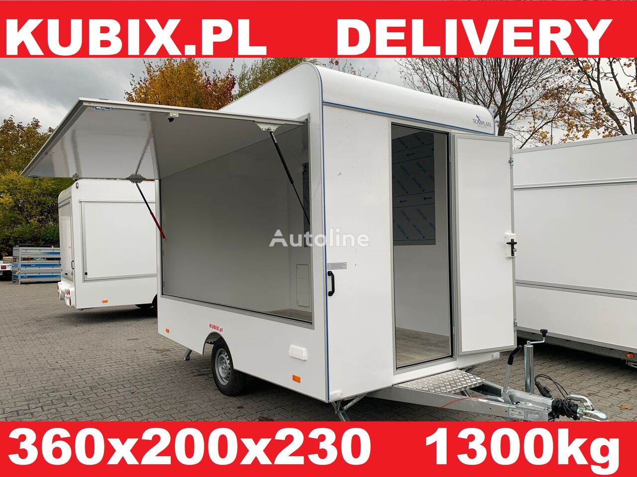 新售货拖车 Kubix Tomplan Verkaufsanhänger 360x200x230 1300kg, 1 Klappe