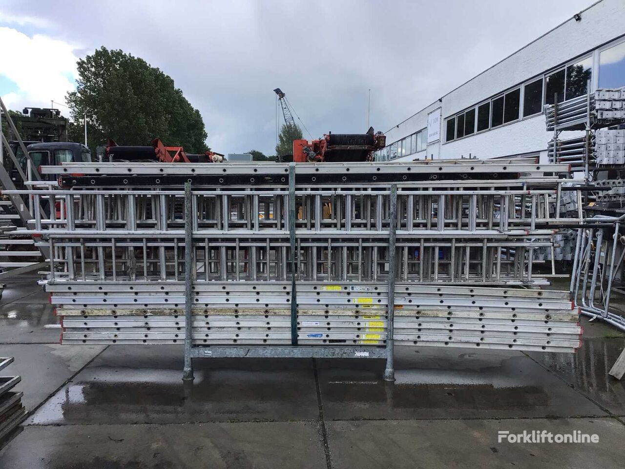 Partij aluminium steekladders escalera de almacén