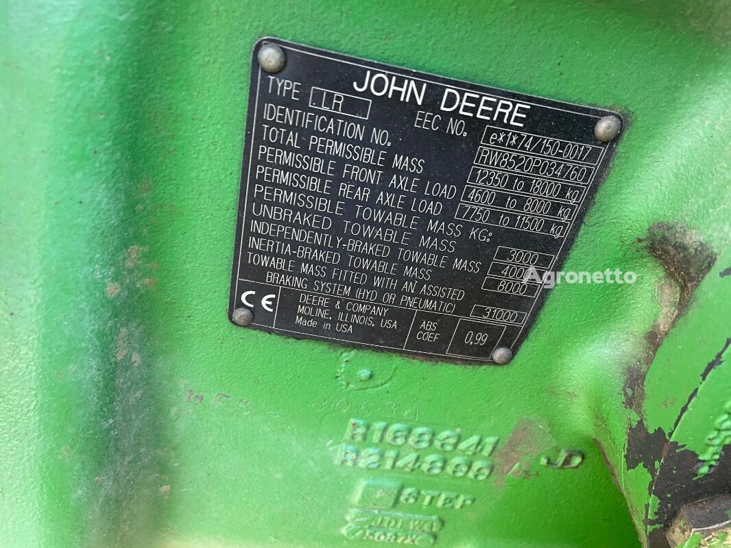 Tracteur à roues John Deere 8520 PowrShift à vendre | Agronetto CI Tracteur à roues John Deere 8520 PowrShift - Agronetto