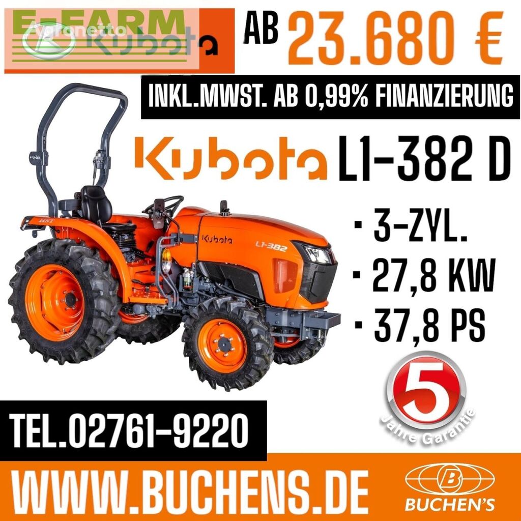 máy kéo bánh lốp Kubota l1-382d