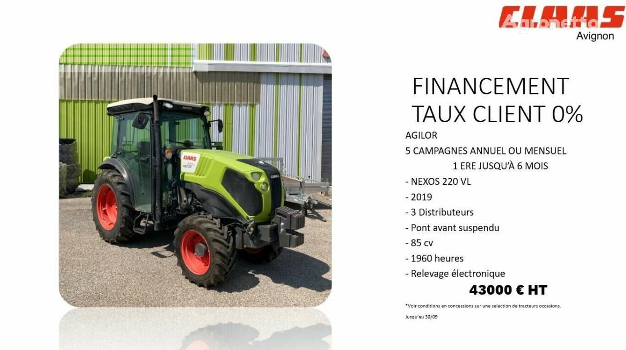 tracteur à roues nexos 220 vl cabine a rm